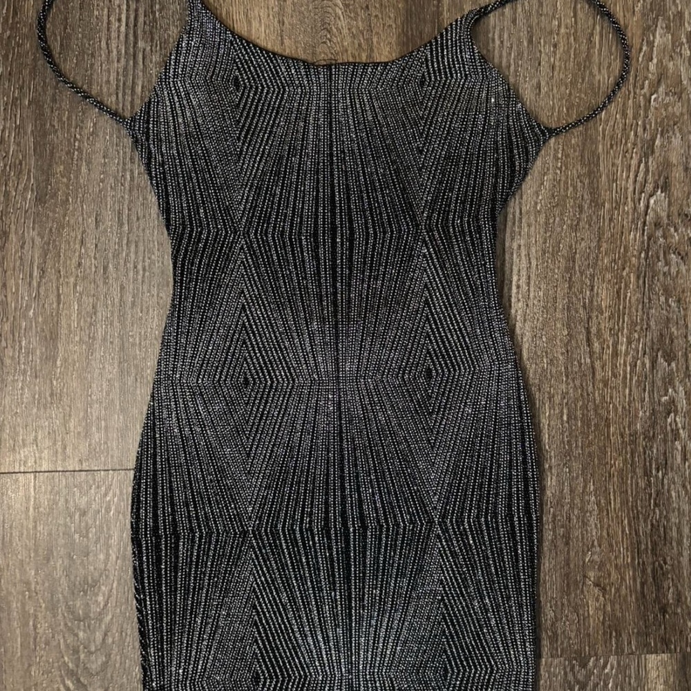 Black and silver homecoming dress